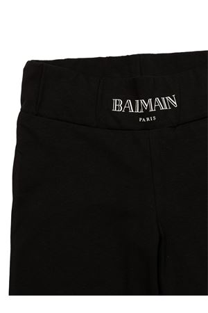 pantalone in cotone nero BALMAIN PARIS KIDS | BV6B29Z2389930BC